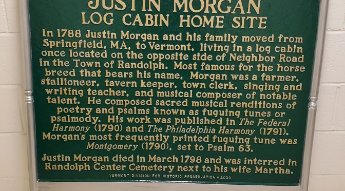 Justin Morgan Historical Marker.